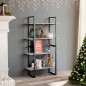 vidaXL Bücherregal 4 Fächer Betongrau 80x30x140 cm Holzwerkstoff vidaXL Bücherregal 4 Fächer Betongrau 80x30x140 cm Holzwerkstoff