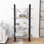 vidaXL Bücherregal 4 Fächer Betongrau 80x30x140 cm Holzwerkstoff vidaXL Bücherregal 4 Fächer Betongrau 80x30x140 cm Holzwerkstoff