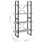 vidaXL Bücherregal 4 Fächer Betongrau 80x30x140 cm Holzwerkstoff vidaXL Bücherregal 4 Fächer Betongrau 80x30x140 cm Holzwerkstoff