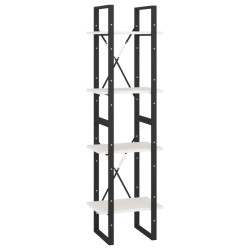 vidaXL Bücherregal 4 Fächer Weiß 40x30x140 cm Kiefer Massivholz