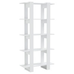 vidaXL Bücherregal/Raumteiler Hochglanz-Weiß 80x30x160 cm