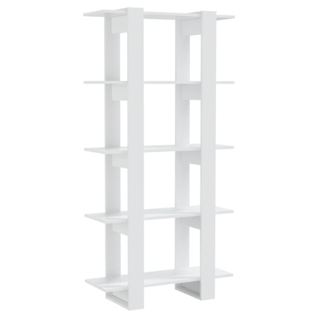 vidaXL Bücherregal/Raumteiler Hochglanz-Weiß 80x30x160 cm
