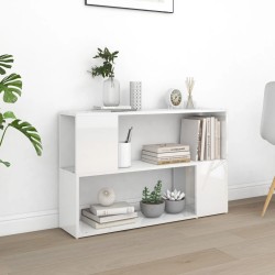 vidaXL Bücherregal Hochglanz-Weiß 100x24x63 cm Holzwerkstoff
