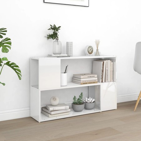 vidaXL Bücherregal Hochglanz-Weiß 100x24x63 cm Holzwerkstoff