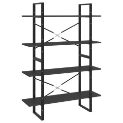 vidaXL Bücherregal 4 Fächer Grau 100x30x140 cm Holzwerkstoff