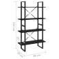 vidaXL Bücherregal 4 Fächer Schwarz 80x30x140 cm Kiefer Massivholz vidaXL Bücherregal 4 Fächer Schwarz 80x30x140 cm Kiefer Massivholz