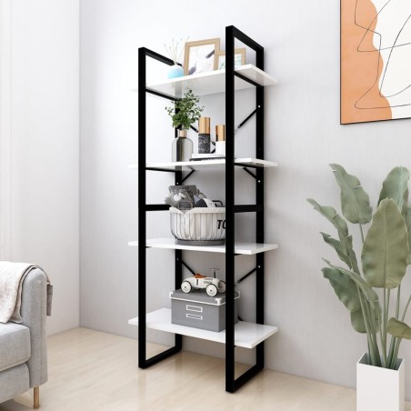 vidaXL Bücherregal 4 Fächer Weiß 60x30x140 cm Holzwerkstoff