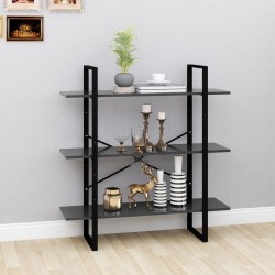 vidaXL Bücherregal Grau 100x30x105 cm Holzwerkstoff