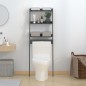 vidaXL Toilettenregal Grau 63,5x32x179 cm Massivholz Kiefer vidaXL Toilettenregal Grau 63,5x32x179 cm Massivholz Kiefer