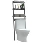 vidaXL Toilettenregal Grau 63,5x32x179 cm Massivholz Kiefer vidaXL Toilettenregal Grau 63,5x32x179 cm Massivholz Kiefer