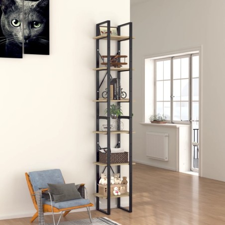 vidaXL Bücherregal 6 Fächer Sonoma-Eiche 40x30x210 cm Holzwerkstoff