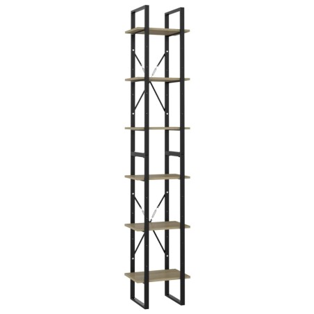 vidaXL Bücherregal 6 Fächer Sonoma-Eiche 40x30x210 cm Holzwerkstoff