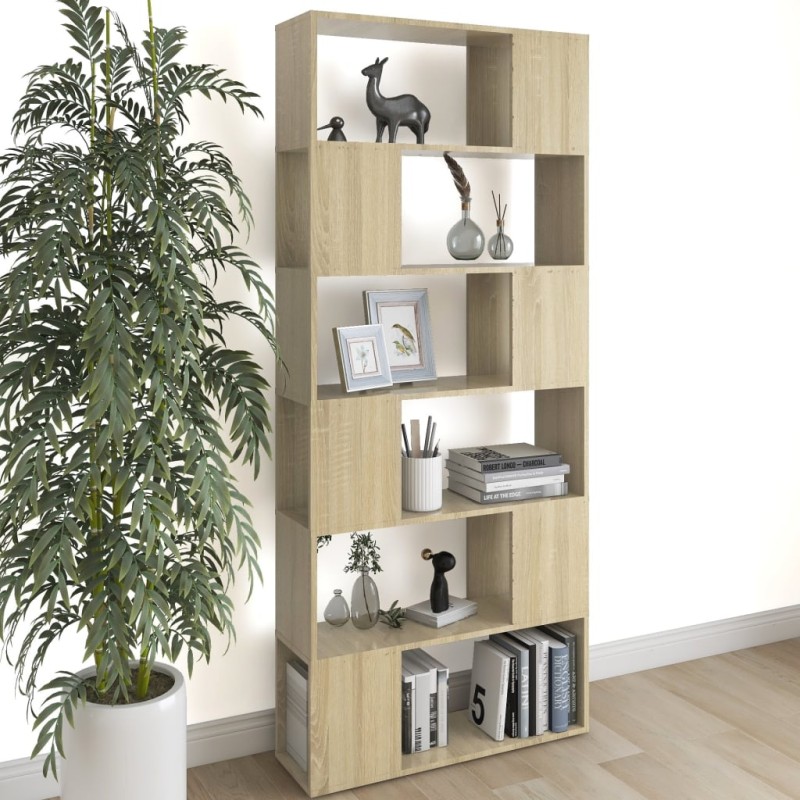 vidaXL Bücherregal Raumteiler Sonoma-Eiche 80x24x186 cm Holzwerkstoff vidaXL Bücherregal Raumteiler Sonoma-Eiche 80x24x186 cm Holzwerkstoff