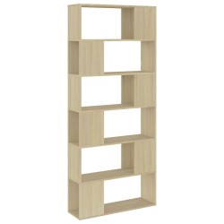 vidaXL Bücherregal Raumteiler Sonoma-Eiche 80x24x186 cm Holzwerkstoff