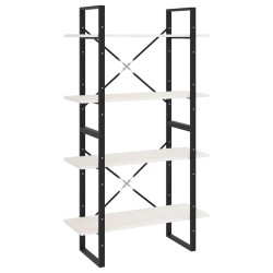 vidaXL Bücherregal 4 Fächer Weiß 80x30x140 cm Kiefer Massivholz