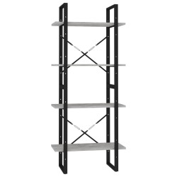 vidaXL Bücherregal 4 Fächer Betongrau 60x30x140 cm Holzwerkstoff