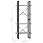 vidaXL Bücherregal 4 Fächer Betongrau 60x30x140 cm Holzwerkstoff vidaXL Bücherregal 4 Fächer Betongrau 60x30x140 cm Holzwerkstoff