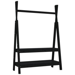 vidaXL Kleiderschrank Schwarz 100x45,5x150 cm Massivholz Kiefer