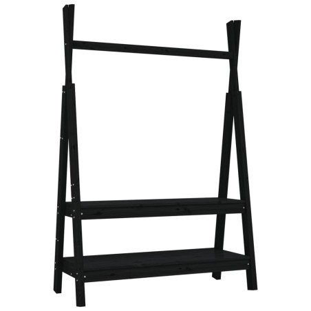 vidaXL Kleiderschrank Schwarz 100x45,5x150 cm Massivholz Kiefer