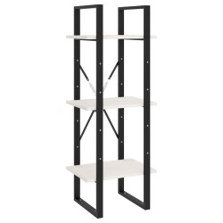 vidaXL Bücherregal 3 Fächer Weiß 40x30x105 cm Massivholz Kiefer