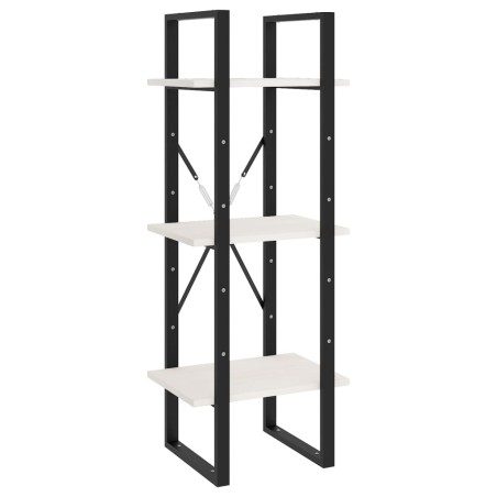vidaXL Bücherregal 3 Fächer Weiß 40x30x105 cm Massivholz Kiefer