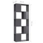 vidaXL Bücherregal Raumteiler Hochglanz-Grau 60x24x155 cm vidaXL Bücherregal Raumteiler Hochglanz-Grau 60x24x155 cm