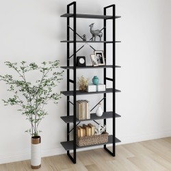 vidaXL Hochschrank Grau 80x30x210 cm Massivholz Kiefer