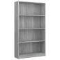 vidaXL Bücherregal 4 Fächer Grau Sonoma 80x24x142 cm Holzwerkstoff vidaXL Bücherregal 4 Fächer Grau Sonoma 80x24x142 cm Holzwerkstoff
