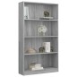 vidaXL Bücherregal 4 Fächer Grau Sonoma 80x24x142 cm Holzwerkstoff vidaXL Bücherregal 4 Fächer Grau Sonoma 80x24x142 cm Holzwerkstoff