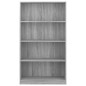 vidaXL Bücherregal 4 Fächer Grau Sonoma 80x24x142 cm Holzwerkstoff vidaXL Bücherregal 4 Fächer Grau Sonoma 80x24x142 cm Holzwerkstoff