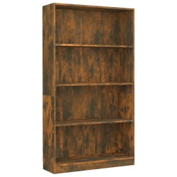 vidaXL Bücherregal 4 Fächer Räuchereiche 80x24x142 cm Holzwerkstoff