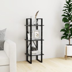 vidaXL Bücherregal 3 Fächer Grau 40x30x105 cm Massivholz Kiefer
