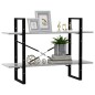 vidaXL Bücherregal 2 Fächer Betongrau 100x30x70 cm Holzwerkstoff vidaXL Bücherregal 2 Fächer Betongrau 100x30x70 cm Holzwerkstoff