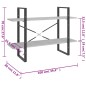 vidaXL Bücherregal 2 Fächer Betongrau 100x30x70 cm Holzwerkstoff vidaXL Bücherregal 2 Fächer Betongrau 100x30x70 cm Holzwerkstoff