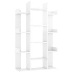 vidaXL Bücherregal Hochglanz-Weiß 86x25,5x140 cm Holzwerkstoff