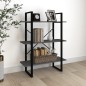 vidaXL Bücherregal 3 Böden Grau 80x30x105 cm Massivholz Kiefer vidaXL Bücherregal 3 Böden Grau 80x30x105 cm Massivholz Kiefer