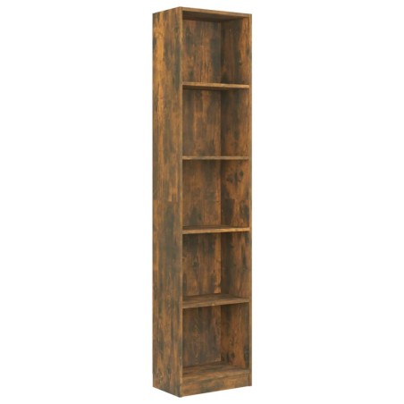 vidaXL Bücherregal 5 Fächer Räuchereiche 40x24x175 cm Holzwerkstoff