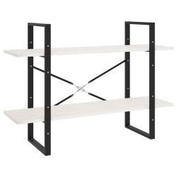 vidaXL Bücherregal 2 Fächer Weiß 100x30x70 cm Kiefer Massivholz