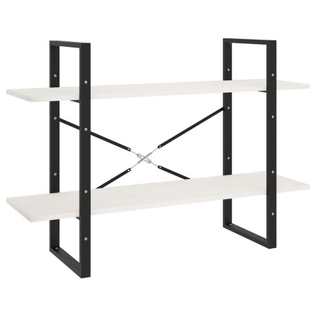vidaXL Bücherregal 2 Fächer Weiß 100x30x70 cm Kiefer Massivholz