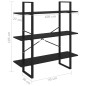vidaXL Bücherregal 3 Fächer Schwarz 100x30x105 cm Massivholz Kiefer vidaXL Bücherregal 3 Fächer Schwarz 100x30x105 cm Massivholz Kiefer