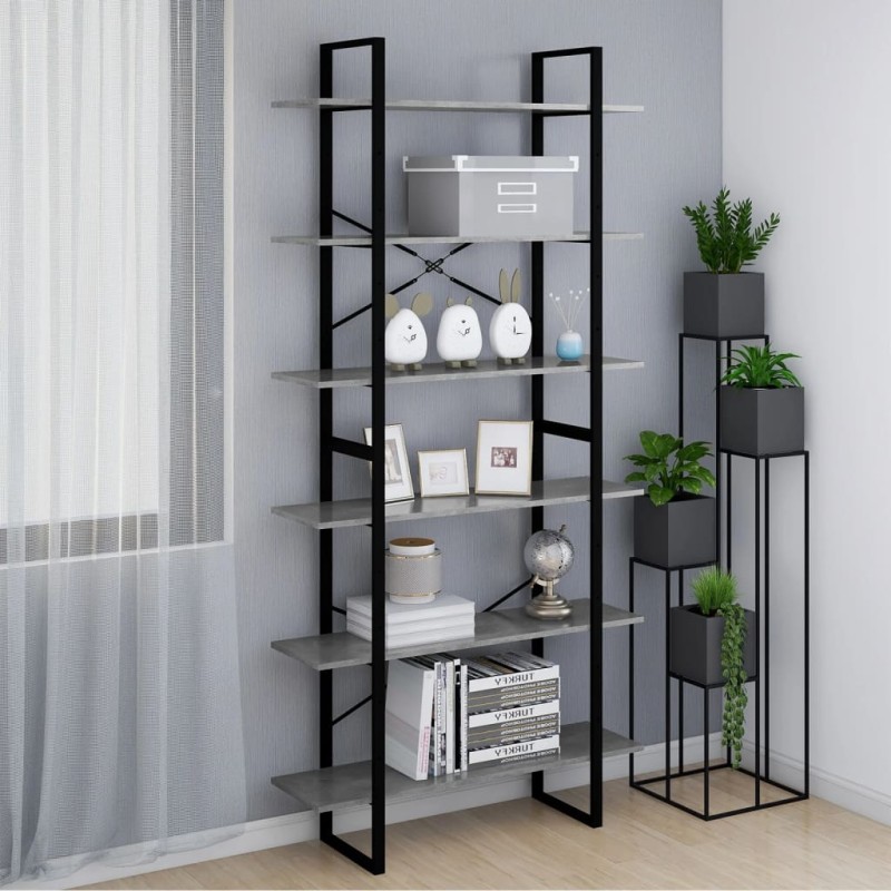 vidaXL Hochschrank Betongrau 100x30x210 cm Holzwerkstoff vidaXL Hochschrank Betongrau 100x30x210 cm Holzwerkstoff