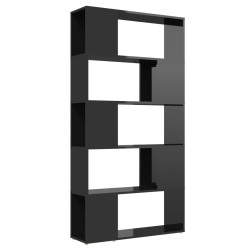 vidaXL Bücherregal Raumteiler Hochglanz-Schwarz 80x24x155cm