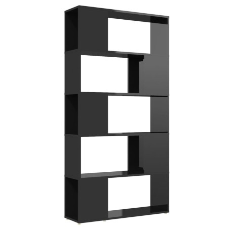 vidaXL Bücherregal Raumteiler Hochglanz-Schwarz 80x24x155cm