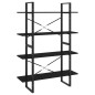 vidaXL Bücherregal 4 Fächer Schwarz 100x30x140 cm Holzwerkstoff vidaXL Bücherregal 4 Fächer Schwarz 100x30x140 cm Holzwerkstoff