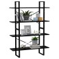 vidaXL Bücherregal 4 Fächer Schwarz 100x30x140 cm Holzwerkstoff vidaXL Bücherregal 4 Fächer Schwarz 100x30x140 cm Holzwerkstoff