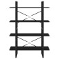 vidaXL Bücherregal 4 Fächer Schwarz 100x30x140 cm Holzwerkstoff vidaXL Bücherregal 4 Fächer Schwarz 100x30x140 cm Holzwerkstoff