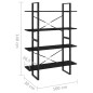 vidaXL Bücherregal 4 Fächer Schwarz 100x30x140 cm Holzwerkstoff vidaXL Bücherregal 4 Fächer Schwarz 100x30x140 cm Holzwerkstoff