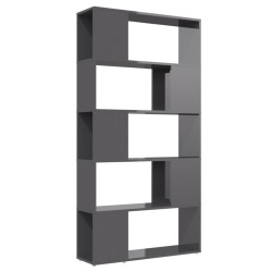vidaXL Bücherregal Raumteiler Hochglanz-Grau 80x24x155cm Holzwerkstoff