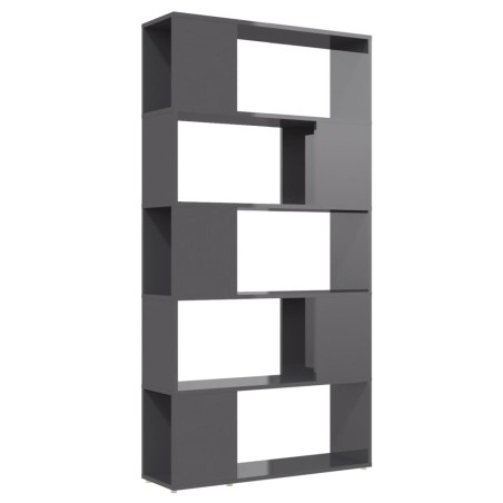 vidaXL Bücherregal Raumteiler Hochglanz-Grau 80x24x155cm Holzwerkstoff