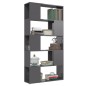 vidaXL Bücherregal Raumteiler Hochglanz-Grau 80x24x155cm Holzwerkstoff vidaXL Bücherregal Raumteiler Hochglanz-Grau 80x24x155cm Holzwerkstoff